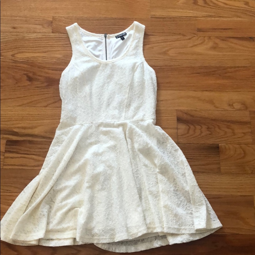 Express cream midi dress